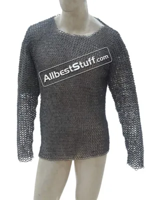 Round Dome Pin Riveted Flat Solid Aluminum Chainmail Shirt Chest 35